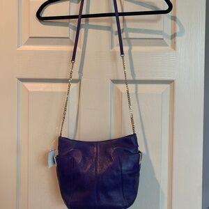 NWT Jimmy Choo Purple Leather Shoulder Handbag